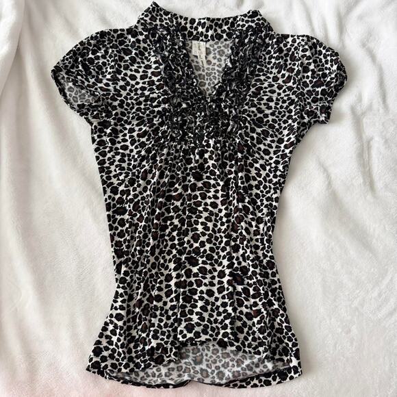 Vintage Heart & Soul Leopard Print Blouse | Size L - Picture 1 of 4
